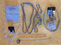 All jewellery pieces laid out showing variety and condition