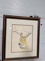 Framed deer print front view
