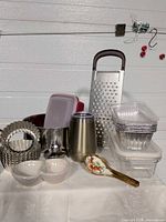 Group view of all kitchen items on table