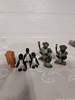 All six miniature animal figurines displayed together