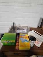 Group shot of all items on dresser