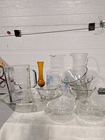 Group shot of all glass items on table