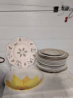 Plates grouped showing styles and condition