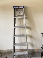 Full view of aluminum 6-step ladder