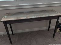 Full view of console table front and top