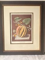 Whole melon print in ridged gilt wood frame