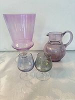 All four glass pieces grouped