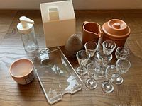 Group shot of all items laid out on wooden surface