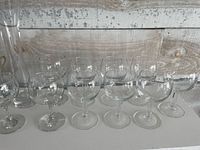 Group shot showing bud vase and all glassware