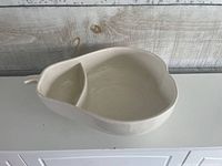 top view showing pear shape and divided sections