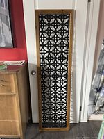 Full front view of wood and metal wall panel