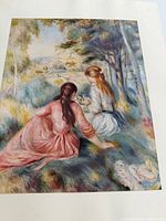 Front view of unframed 8x10 Renoir reproduction print on paper depicting two women outdoors