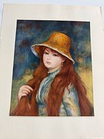 Front view of the Renoir art print on mat board