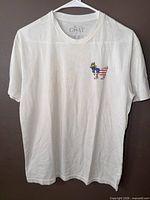 Front view showing overall shirt and chest graphic