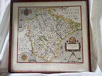 Full view of framed Saxton Devonshire map