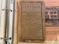 Cover of 1790 Almanack pamphlet by Nathanael Low