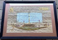 Full view of framed Egyptian boat print