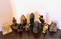 Front view of all eleven single bookends