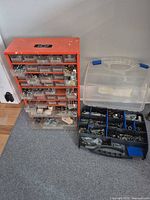 cabinet and portable organizer side-by-side