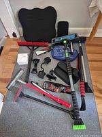 All items overview on grey surface