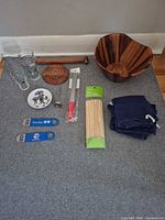 Group shot of all items on grey mat