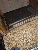 Stacked porcelain tile planks on floor