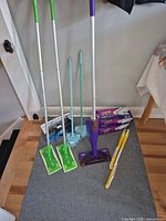 Group shot of mops, accessories, boxed pads