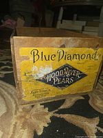 Front view showing Blue Diamond Hood River Pears label