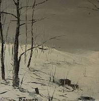 close view of left side showing trees and snowy ground