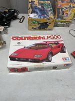 Box top showing Tamiya Lamborghini Countach LP500S graphic