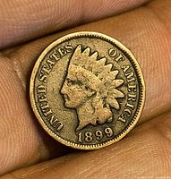 Obverse close-up showing date 1899 and Indian Head design