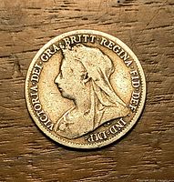 Obverse of 1899 sixpence showing Queen Victoria bust and legend