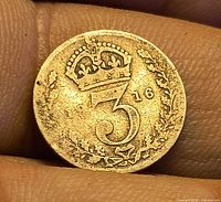 Reverse side showing crowned 3 and date 1916