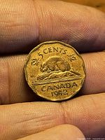 Reverse side showing beaver, denomination, country and year