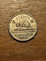 Reverse showing beaver, denomination and date