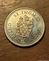 Obverse with St. Thomas Ontario Canada coat of arms