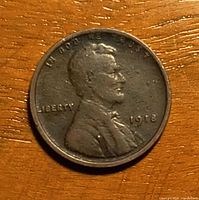 Obverse view showing Lincoln portrait, date 1918, motto and LIBERTY