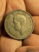 Obverse showing King George VI portrait and legend