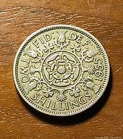 Reverse side with Tudor rose and 1955 date visible