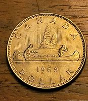 Reverse showing Voyageur design with date 1968