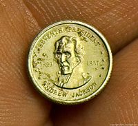 Obverse showing Andrew Jackson portrait and dates
