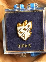 Front view of pin inside Birks box