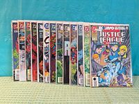 Front view showing all bagged comics arranged side-by-side