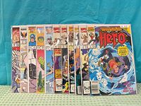 Group shot of all 15 bagged comic books