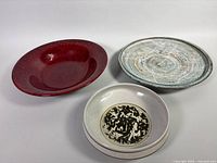 Top view of all three pottery plates