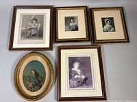 All five framed prints arranged together