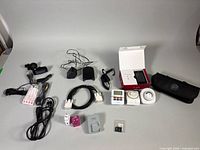 Overview of all electronics and accessories laid out