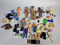 Group shot showing all seven figures and accessories