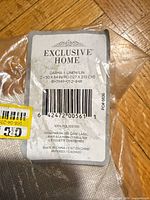 Manufacturer label on packaging showing brand, model, size, material