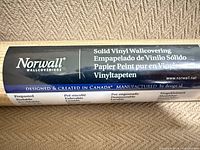 Close-up of Norwall label on roll